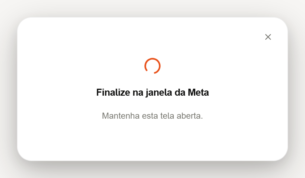 CRM aguardando a conclusão na janela da Meta